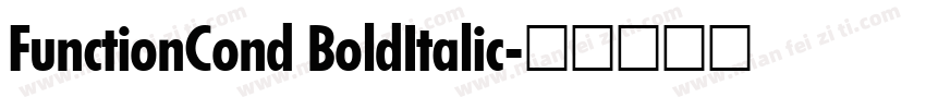 FunctionCond BoldItalic字体转换